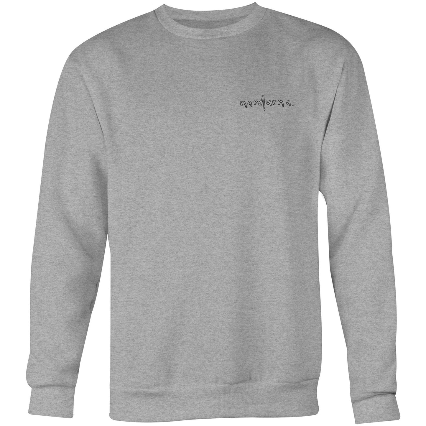 nardurna crew sweatshirt- grey, black, coal