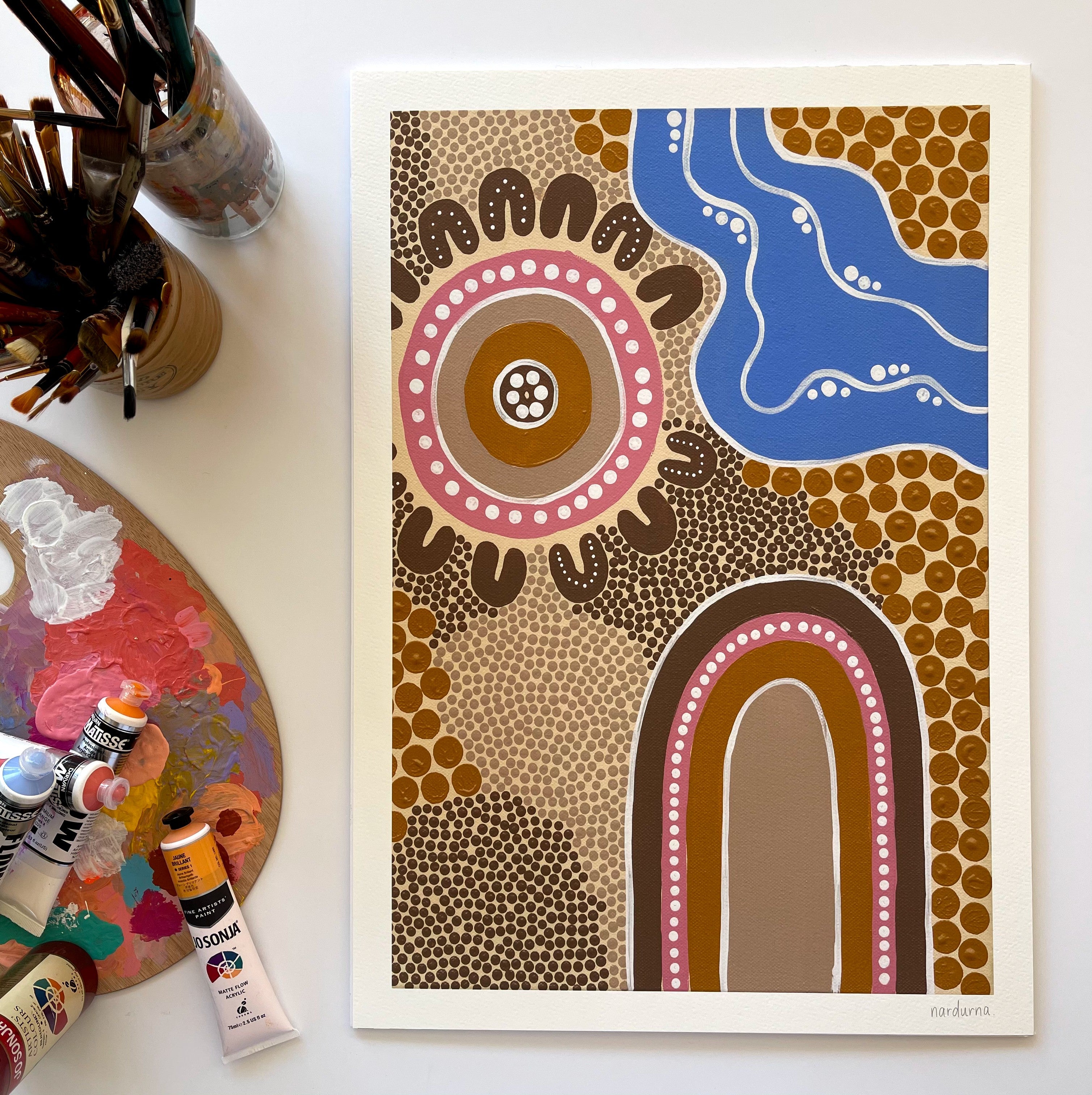 Valley Art Print | Aboriginal Art | Dot Painting | Contemporary Art ...