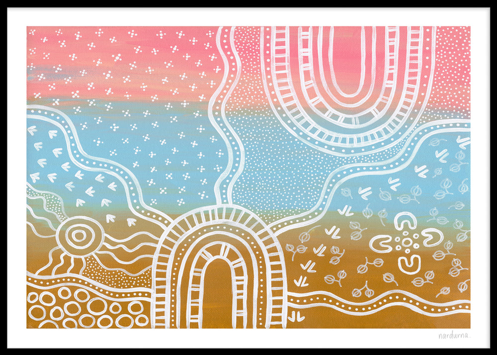 Earth and Sky Art Print | Aboriginal Art | Dot Painting | Contemporary Art