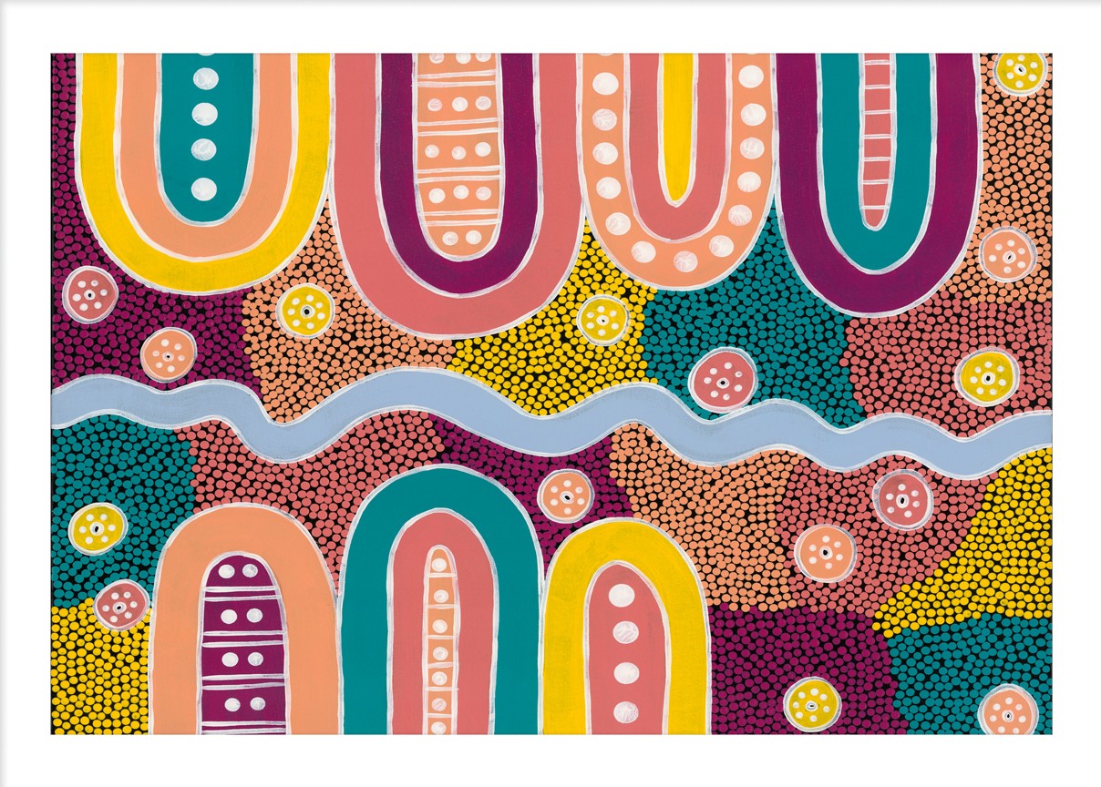 Seven Hills Art Print | Aboriginal Art | Dot Painting | Contemporary ...